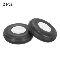 MECCANIXITY 2 Pcs RC Airplane Wheels, 3 Inch OD Plane 3 Inch, Black, White
