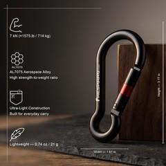 3inch 7kN-1575lbs Spring Snap Carabiners, Heavy Duty AL7075 Material-Lightweight