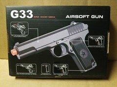 Metal Airsoft Spring Powered Pistol Zinc Alloy Body w/Factory Pack 6mm BB’s G33