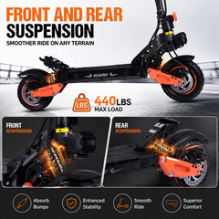 adults stand electric scooter 1600w 11 inch motor 40 mph fast speed foldable