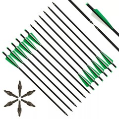 12PCS 20 Inch Hunting Carbon Crossbow Bolts 4″ Vanes Archery Crossbow Arrows
