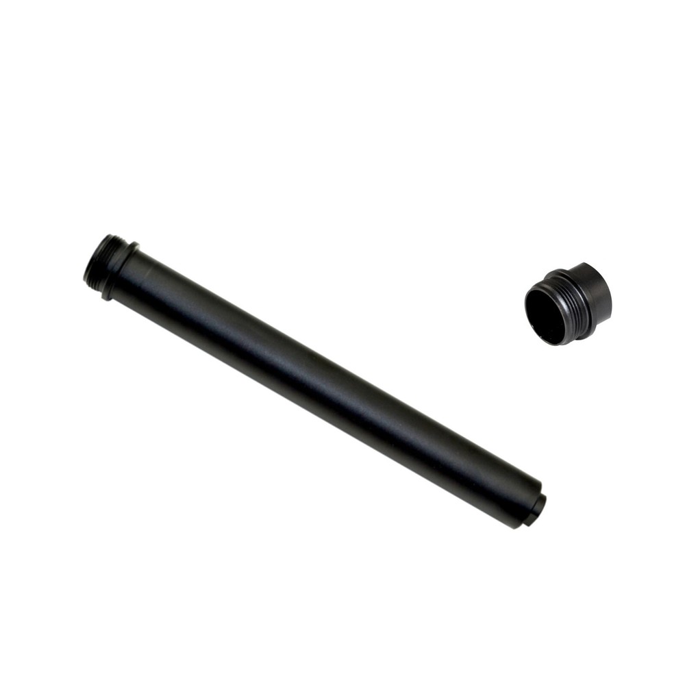 Fixed Stock 10″ 11″ LONG Round Aluminum Threaded Extension Tube w Spacer & Screw