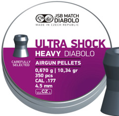 JSB Match 350 Count ULTRA SHOCK HEAVY Hollow Point 4.5mm .177 Caliber Pellets