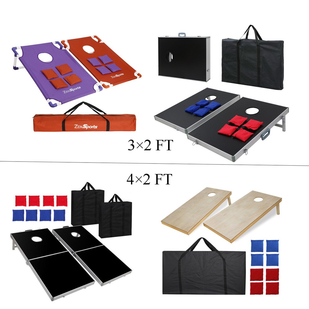 Cornhole Bean Bag Toss Game Set Lawn Backyard for Party Family Playing Together