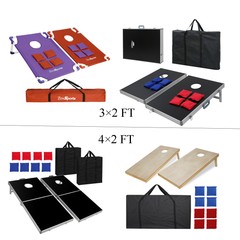 Cornhole Bean Bag Toss Game Set Lawn Backyard for Party Family Playing Together
