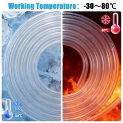 1/4″ID X 3/8″OD PVC Tubing Clear Vinyl Hose Flexible Food-Grade Line Low 25FT