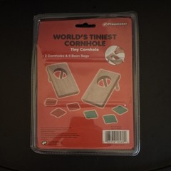World’s Tiniest Cornhole Mini Set – 2 Boards & 6 Bean Bags, Brown/Red/Green