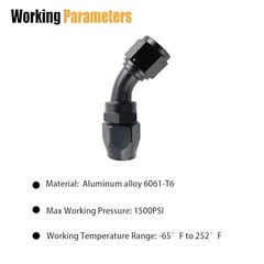45 Degree Swivel Hose End Fitting – 360° Rotatable AN Adapter 16AN 45-Degree