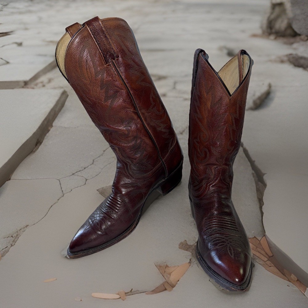Dan Post Men’s Western Cowboy Boots Size 9 D Leather Embroidered 16782 El Paso