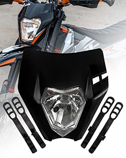 Dirt Bike Headlight Kit,Pit Bike Headlight,Universal Normal (XWLIGA) black