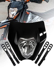 Dirt Bike Headlight Kit,Pit Bike Headlight,Universal Normal (XWLIGA) black