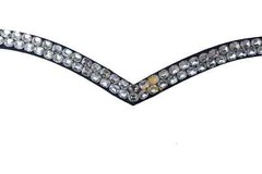 Classic Double-row high-shine clear rhinestones crystal browband V-shaped horse