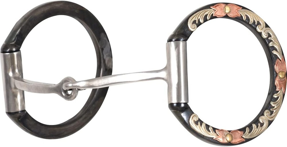 Classic Equine Floral Scroll Tool Box D-Ring Bit with Square Bar