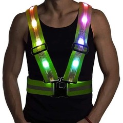 Reflective Shoulder Strap USB Charging Elastic Band Safety Warning Light Flashin