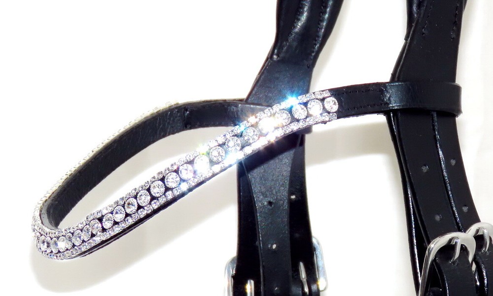 SALE FSS Crystal Bling Curve Browband SHIMMER Clear Ice White Rhinestone 30% OFF