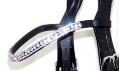 SALE FSS Crystal Bling Curve Browband SHIMMER Clear Ice White Rhinestone 30% OFF