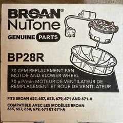 Broan-NuTone BP28R Genuine Replacement Motor/Wheel for 70 CFM Bathroom Fans