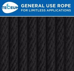 TECEUM Natural Cotton Braided Rope 3/16” Crafting Camping Indoor Outdoor 50ft