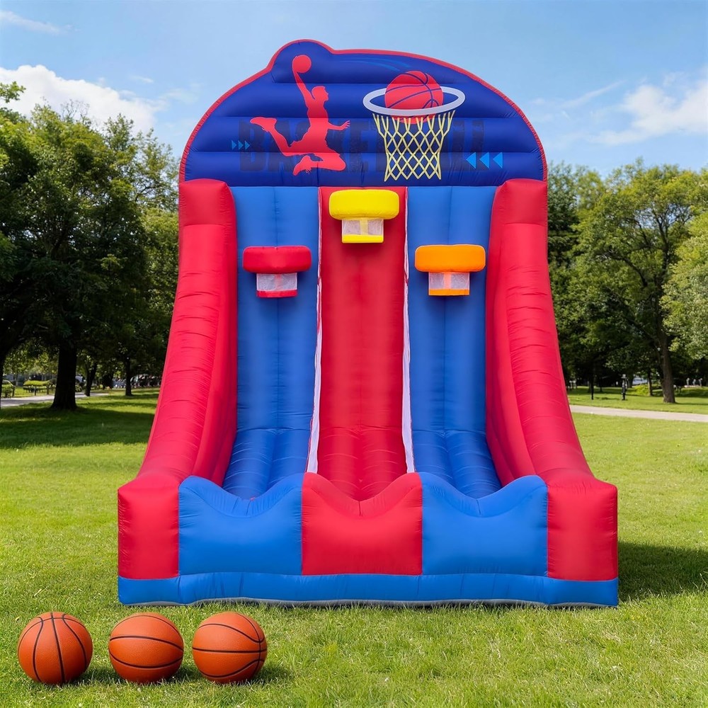 Inflatable Basketball Hoop Game 3 Balls Blower Backyard Party Commercial Sport
