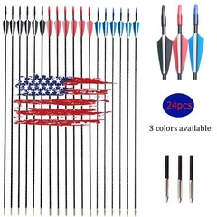 Outdoor 31″ Fiberglass Arrows 24PCS Archery Target Arrows Practice Shooting