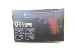 Airsoft Gun Pistol Spring Powered Zinc Alloy Ukarms V11 Series Black Brown 1 Pc