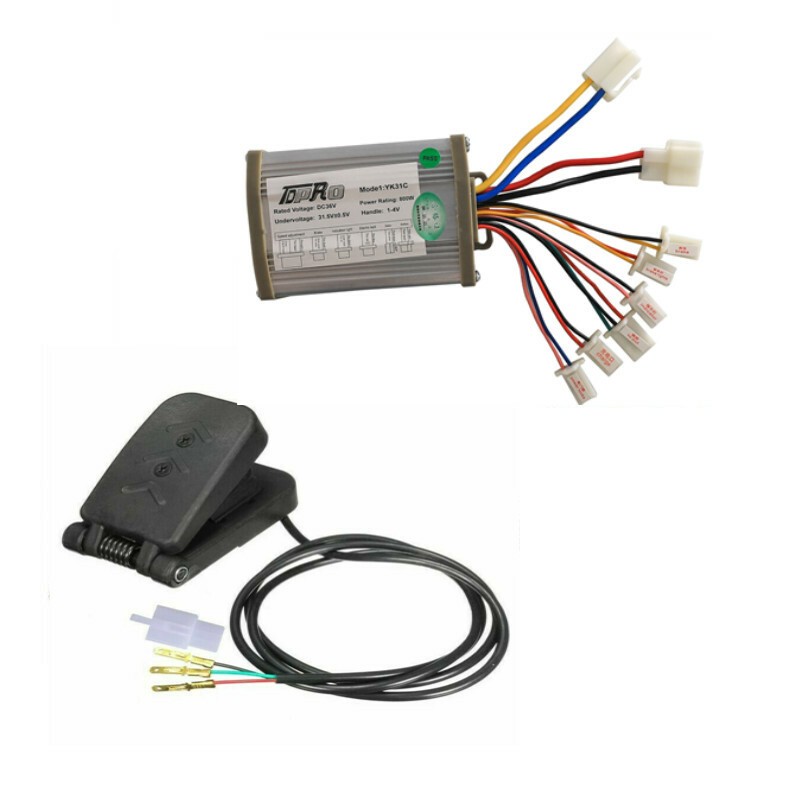 36V 800W Brush DC Motor Speed Controller & Foot Pedal for Go Kart Scooter MX500
