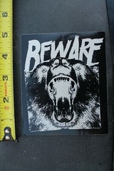 Beware Bear Grizzly Griptape Hesh Punk Rock Z34A Vintage Skateboarding STICKER