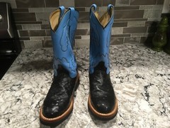 Smoky Mountain Cowboy Boots Blue animal print design size 6.5