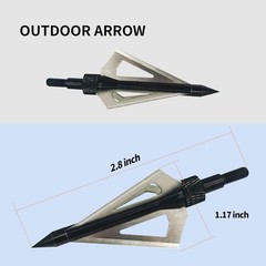 16Pcs Archery Hunting Arrowheads 100 Grain Compound Bow Crossbow Broadheads