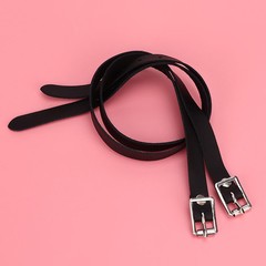 50cm Black 1 Pair Lengthen For Spur Straps Leathers With Stainless Steel