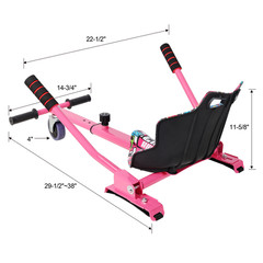 Adjustable Hoverboard Go Kart Seat Attachment Pink Fits 6.5-10 In Self Balancing