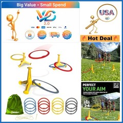 Trigo Portable Ring Toss Game for Kids & Adults Indoor Outdoor Fun Portable Y…