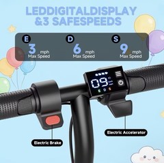 LADPED LP65 250W Kick Electric Scooter Black LED Display 3 Speeds Kids