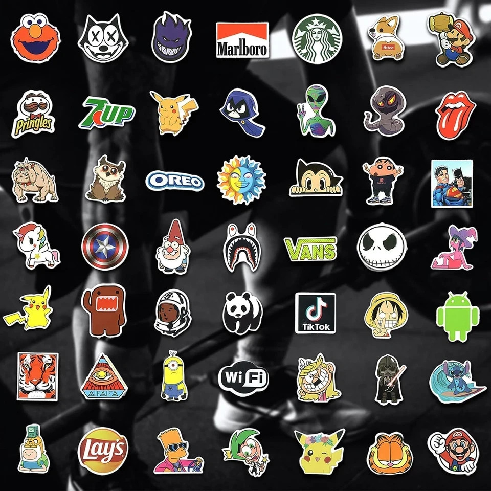 300Pcs Cool Stickers for Adults, Brand Stickers for Water Bottles, Waterproof Vi