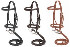 Miniature Horse English Bridle and Reins – Leather – Black – Brown – Chestnut
