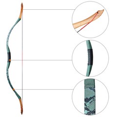 Traditional Recurve Bow Archery 20-50lb Handmade Longbow Hunting Shooting Target