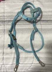USED Triple E Made In The USA Teal Nylon horse Headstall With Quick Change Snaps