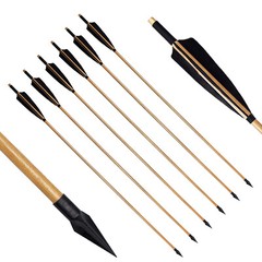 12Pcs Handmade Hunting 33″ Wooden Arrow LongBow RECURVE With Medieval Tip Point