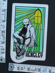 Matt Hensley H-Street Black Label Green Clear Z14B Vintage Skateboarding STICKER