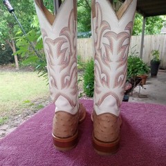 Justin Full Quill Ostrich Boots 8.5D
