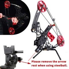 45lbs 18″ Mini Compound Bow Dual-use Steel Ball Arrows Archery Fishing Hunting