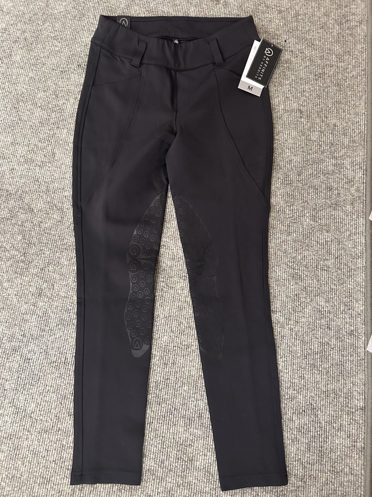 New Kerritts Women’s Affinity Pro Silicone Knee Patch Riding Breech Black Medium