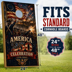 America 250 Cornhole Board Wraps 1776 2026 Patriotic Flag Decal Set