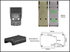3 MOA Mini Red Dot Reflex Sight OWL fit Doctor Cut PSA Dagger GLOCK MOS Pistol