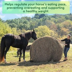 6×6 ft Round Hay Bale Net for Horses Livestock Slow Feeder 2 Inch Knotless