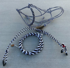White and Blac CHARRO CABRESTO BOSALILLO, COTTON HANDMADE CHARRO BOSAL REINS SET