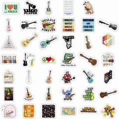 100Pcs Ukulele Stickers for Water Bottle and Laptop – Ukulele Party Supplies …