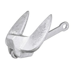 Attwood 9935-1 Cast Iron Navy Anchor, 20-Pounds, Aluminum-Plated Silver Finish