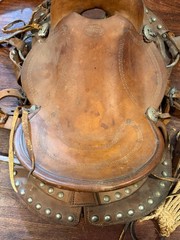 Vintage Simco Child Pony Saddle Leather Western Tooled AS IS USA