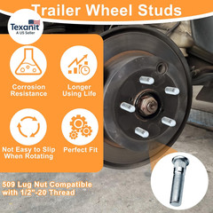 16 Pack Trailer Wheel Studs, Heavy-Duty Galvanized Steel 2,000 Lb to 7,000 Lb Ax